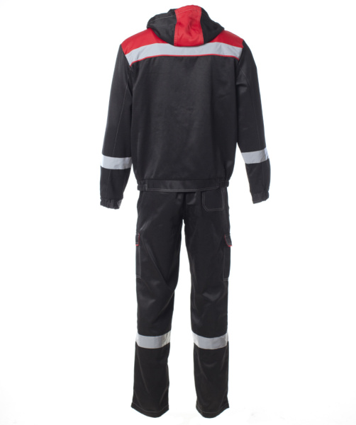Костюм летний Антей с СОП, куртка+п/к, цв. черный+красный от магазина Рабочий класс