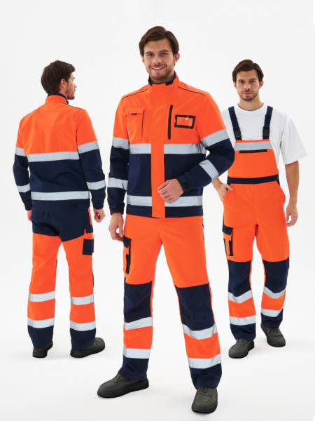 Костюм сигнальный ProfLine Specialist-2 МВО (тк.Смесовая,240) п/к, оранжевый/т.синий от магазина Рабочий класс