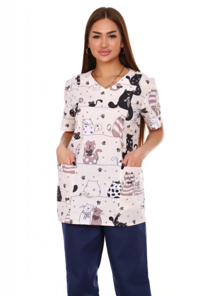 Фото Блуза Бязь (Звери) от магазина Рабочий класс Блуза Бязь (Звери) от магазина Рабочий класс