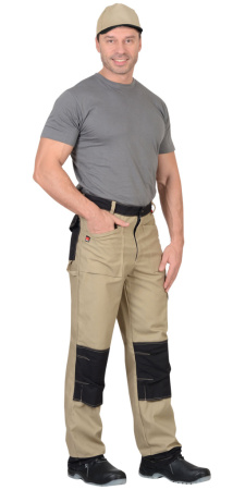 Брюки СИРИУС-ВЕСТ-ВОРК бежевый с черным пл. 275 г/кв.м от магазина Рабочий класс