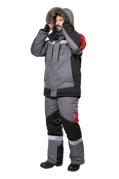 Костюм "Памир-Норд" серый/черный/красный (зимний) от магазина Рабочий класс