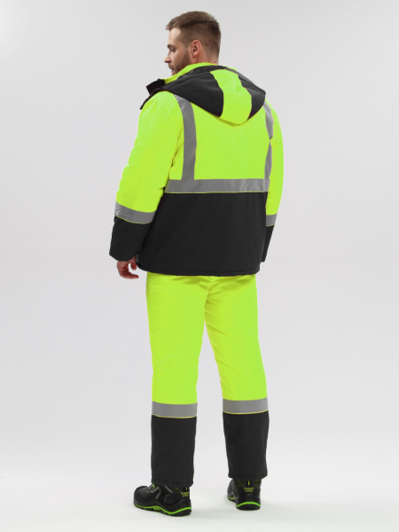 Костюм зимний Дорожник-Сигнал (тк.Смесовая,210) п/к, лимонный/черный от магазина Рабочий класс