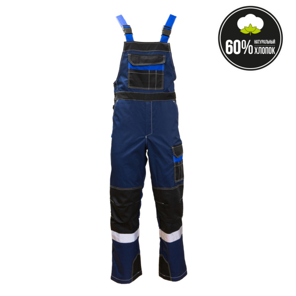 Костюм летний ФОРМУЛА Коттон с п/к цв. т/синий, чёрный, василёк, СОП от магазина Рабочий класс