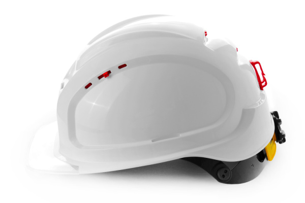 Каска защитная СОМЗ-80 Абсолют Престиж RAPID белая, прозрачный козырек от магазина Рабочий класс