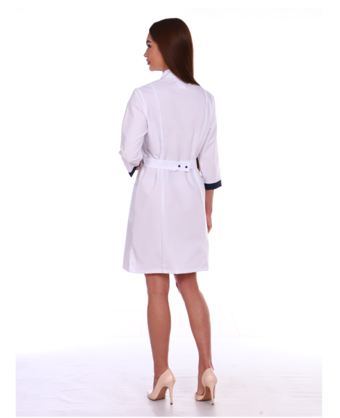 Халат медицинский 426, цв. белый/темно-синий от магазина Рабочий класс