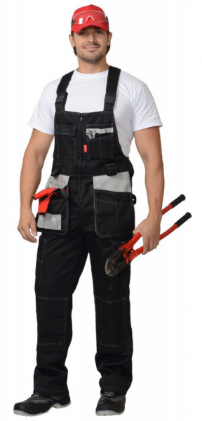 Премиум-плюс п/комбинезон черный с серым от магазина Рабочий класс