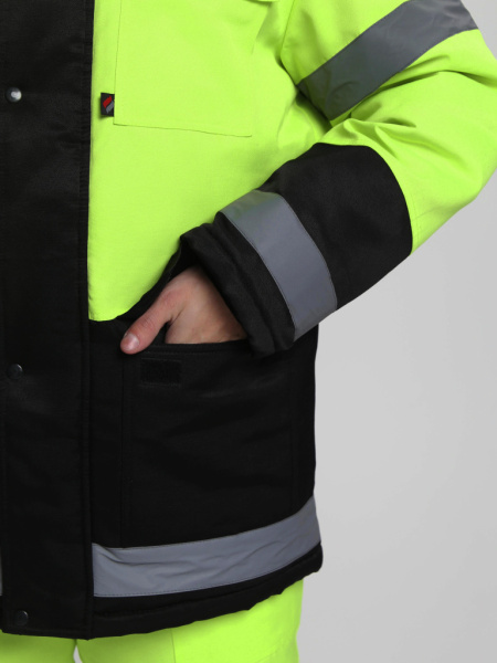 Костюм зимний Дорожник-Ультра (тк.Смесовая,210) п/к, лимонный/черный от магазина Рабочий класс