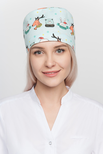 Колпак Хлопок р. 57-59 Новогодняя сказка на синем от магазина Рабочий класс