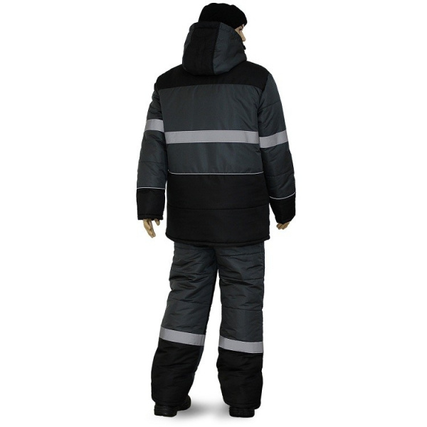 Костюм зимний «НордМен» цв. СЕРЫЙ+ЧЕРНЫЙ 4, особ-й. кл. пояс от магазина Рабочий класс