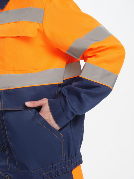 Костюм Дорожник Проф (тк.Смесовая,210) п/к, т.синий/оранжевый от магазина Рабочий класс