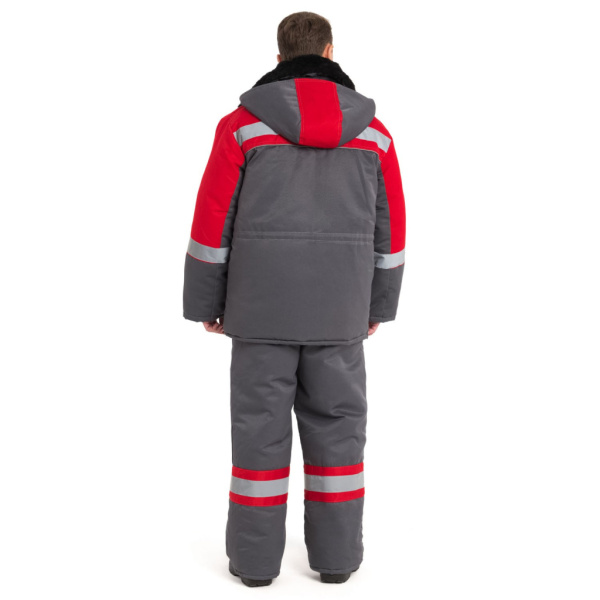 Костюм утеплённый "НОВА" куртка+п/к, цв. СЕР./красный от магазина Рабочий класс