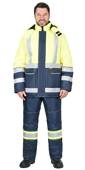 Куртка СИРИУС-ТЕРМИНАЛ синяя с лимонным и СОП от магазина Рабочий класс