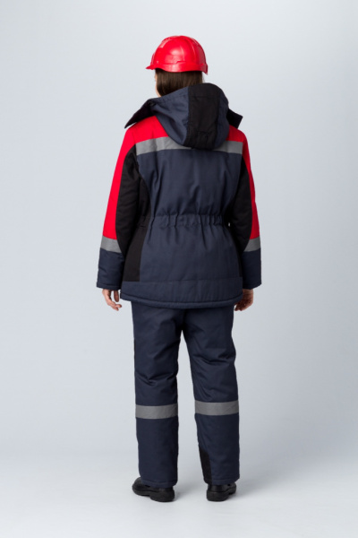 Костюм зимний женский Вектрон-2 СОП У. (тк.Смесовая,240) п/к, черный/красный/серый от магазина Рабочий класс