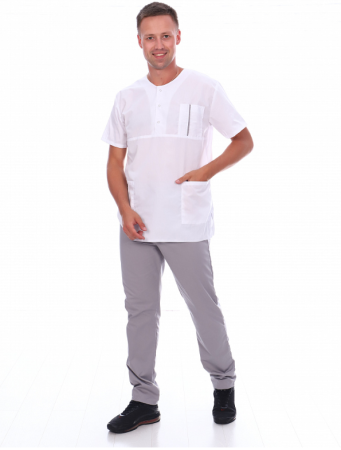 Костюм № 60 тк. Тиси цв. Белый/Серый от магазина Рабочий класс