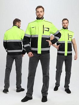 Куртка-трансформер сигнальная Profline Specialist МВО (тк.Смесовая,240), желтый/черный от магазина Рабочий класс