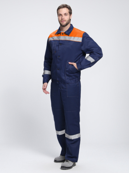 Костюм Легион-2 СОП (тк.Смесовая,210) п/к, т.синий+оранжевый от магазина Рабочий класс