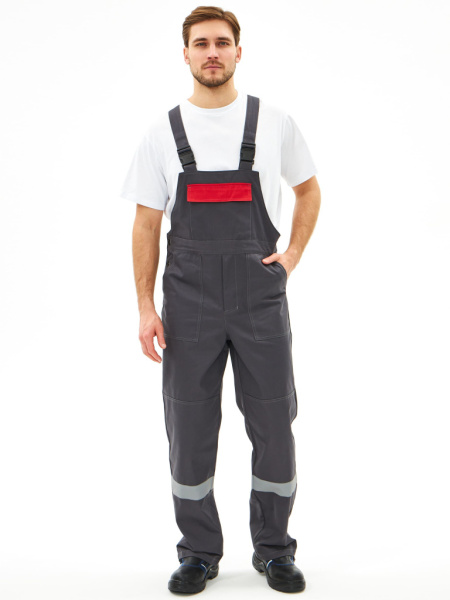 Костюм Липецк-2 СОП CH (тк.Смесовая,280) п/к, т.серый/красный от магазина Рабочий класс