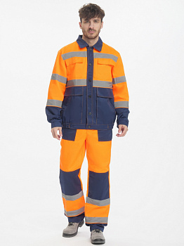 Костюм Дорожник Проф (тк.Смесовая,210) п/к, т.синий/оранжевый от магазина Рабочий класс