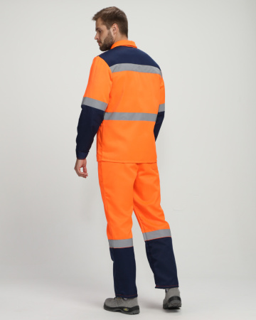 Костюм дорожника ROAD WORK (тк.Смесовая,210) п/к, оранжевый/т.синий от магазина Рабочий класс