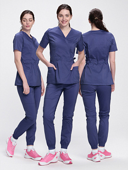 Костюм женский хирургический Модерн-004 (тк.Стрейч,120) MedLine, т.синий от магазина Рабочий класс