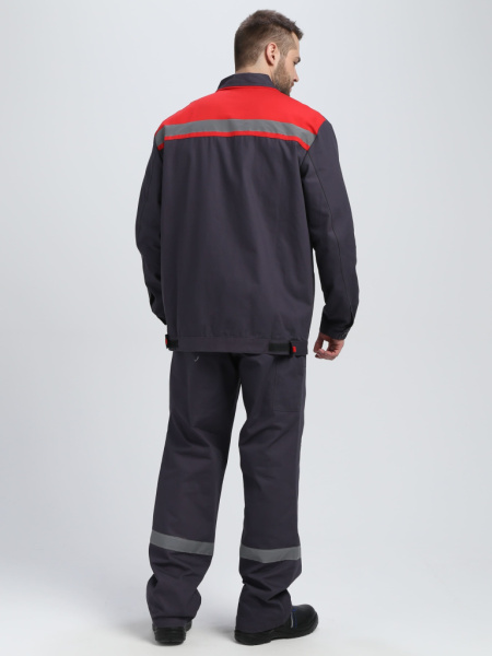 Костюм ИТР СОП UZ (тк.Саржа,250) брюки, т.серый/красный от магазина Рабочий класс