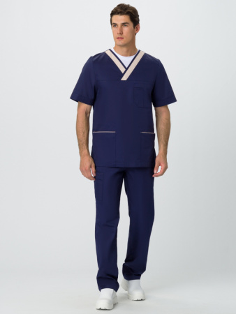 87481294 Костюм мужской Симпл-001 (тк.Смесовая,120) MedLine, т.синий/бежевый от магазина Рабочий класс