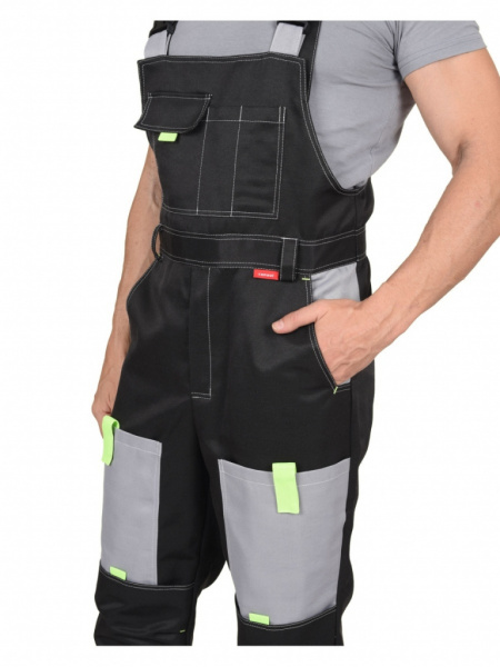 Костюм Фаворит с п/к (черный/светло-серый с лимонной отделкой) от магазина Рабочий класс