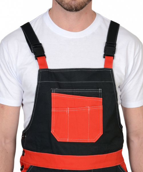 ГРАНД, полукомбинезон черный с красным 100% хлопок от магазина Рабочий класс