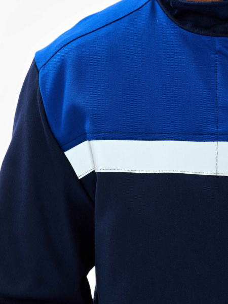 Костюм сварщика Велд-СОП 2 кл.защиты (тк.Хлопок-ОП,350) брюки, т.синий/васильковый от магазина Рабочий класс