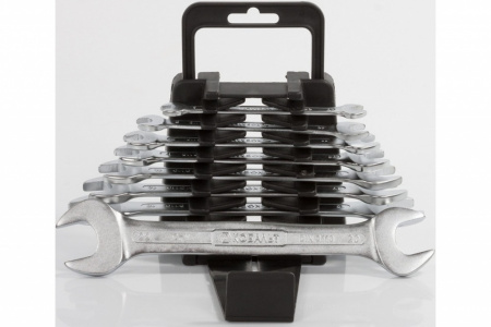 Набор ключей рожковых КОБАЛЬТ 6x7,8x10,9x11,12x13,14x15,16x17,18x19,20x22 мм (8 шт.) держатель от магазина Рабочий класс