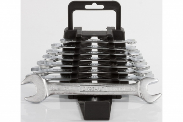 Набор ключей рожковых КОБАЛЬТ 6x7,8x10,9x11,12x13,14x15,16x17,18x19,20x22 мм (8 шт.) держатель от магазина Рабочий класс