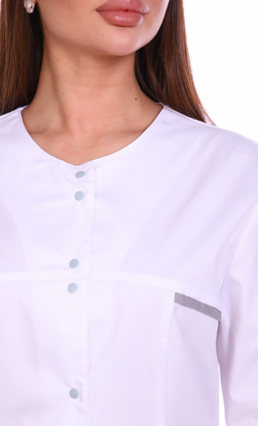 Халат женский №71/1 Сатори Спандекс (Белый/Серый) от магазина Рабочий класс