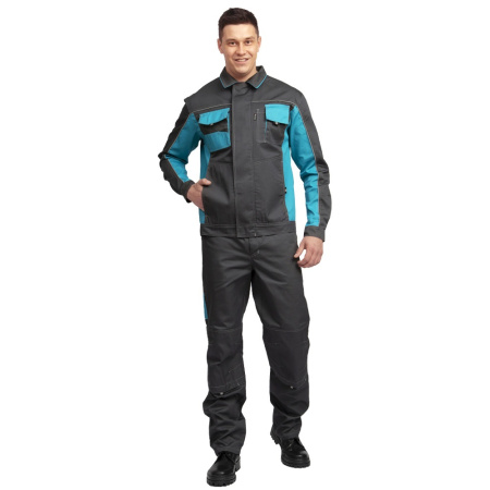 Костюм мужской Бренд 1 с брюками, цв. серый/бирюза от магазина Рабочий класс