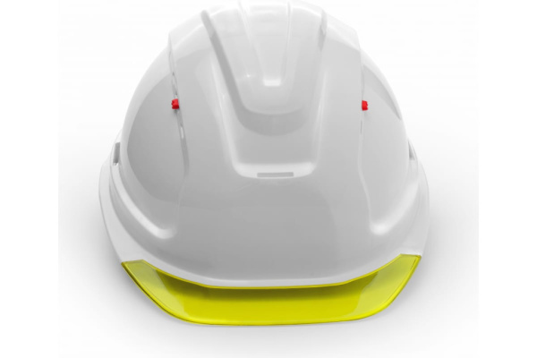 Каска защитная СОМЗ-80 Абсолют Престиж RAPID белая, желтый прозрачный козырек от магазина Рабочий класс