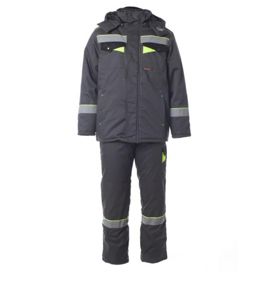 Костюм зимний КОРВЕТ с СОП, куртка+брюки цв. серый/черн./лимон от магазина Рабочий класс