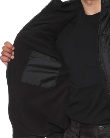 Куртка СИРИУС-ПРАГА-ЛЮКС короткая с капюшоном, чёрная от магазина Рабочий класс