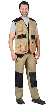 Жилет Манхеттен, цв. песочный с оранжевым и черным от магазина Рабочий класс