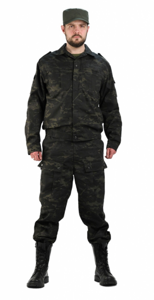 Спецназ, костюм мужской черный мултикам тк. Рип-Стоп от магазина Рабочий класс