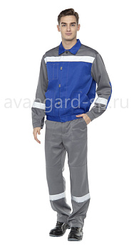 Костюм летний Тимбер (серый, отделка василек) от магазина Рабочий класс