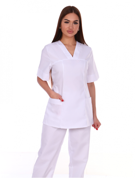 Костюм женский № 118 тк. Тиси цв. Белый от магазина Рабочий класс