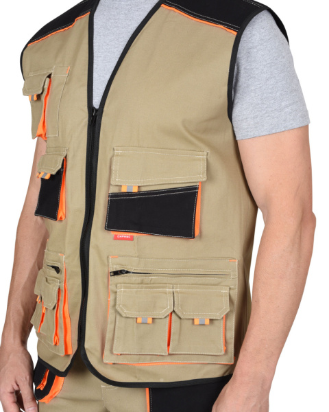 Жилет Манхеттен, цв. песочный с оранжевым и черным от магазина Рабочий класс