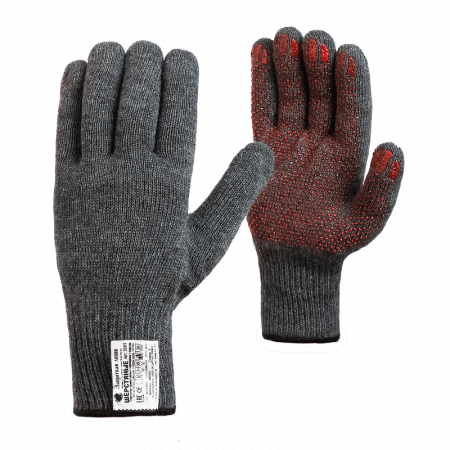 Перчатки шерстяные одинарные с антискользящим покрытием от магазина Рабочий класс