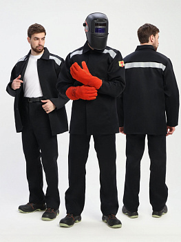 Костюм сварщика с усилением Арсенал-СОП 3 кл.защиты (тк.Хлопок-ОП,490) брюки, черный от магазина Рабочий класс