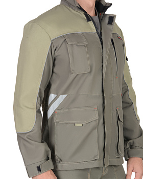 Куртка Вест-Ворк удлиненная, цв. т.оливковый со св.оливковым пл. 275 г/кв.м от магазина Рабочий класс