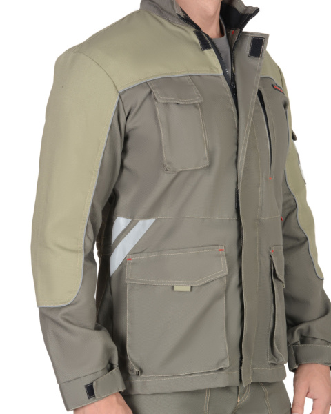 Куртка Вест-Ворк удлиненная, цв. т.оливковый со св.оливковым пл. 275 г/кв.м от магазина Рабочий класс