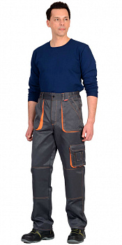 Брюки CROWN цв. т. серый с оранжевым от магазина Рабочий класс