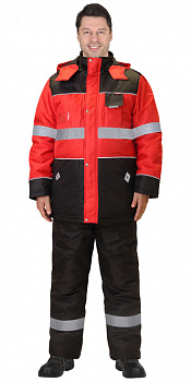 Куртка утепленная НОРД с СОП цв. серый+красн.+черн. от магазина Рабочий класс