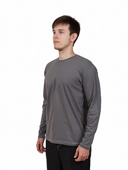 Футболка мужская с длин. рукавом цв. серый от магазина Рабочий класс