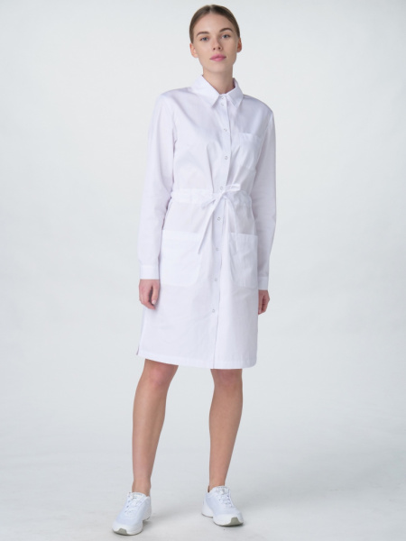 Халат женский Сансара-001 (тк.Смесовая,160) MedLine, белый от магазина Рабочий класс