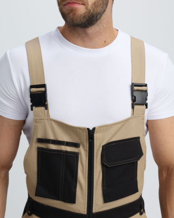 Полукомбинезон Милан (тк.Смесовая), бежевый/черный от магазина Рабочий класс